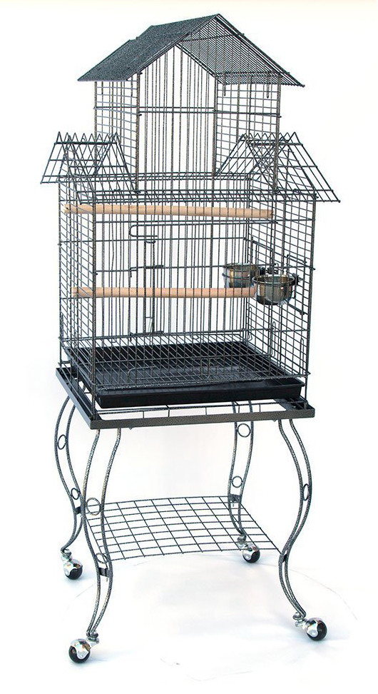 Pagoda Roof Top Lovebird Cockatiel Parakeet Bird Cage With S...