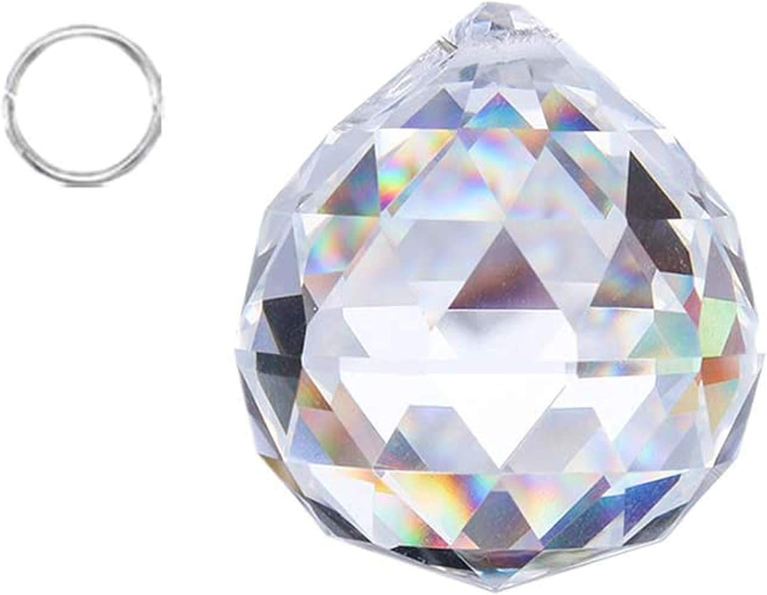 Crystal Ball Prism Suncatcher Pendant, 50mm Clear Hanging Ch...