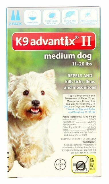 K9 Advantix II for Medium Dogs (11-20lbs), 2-Month Supply