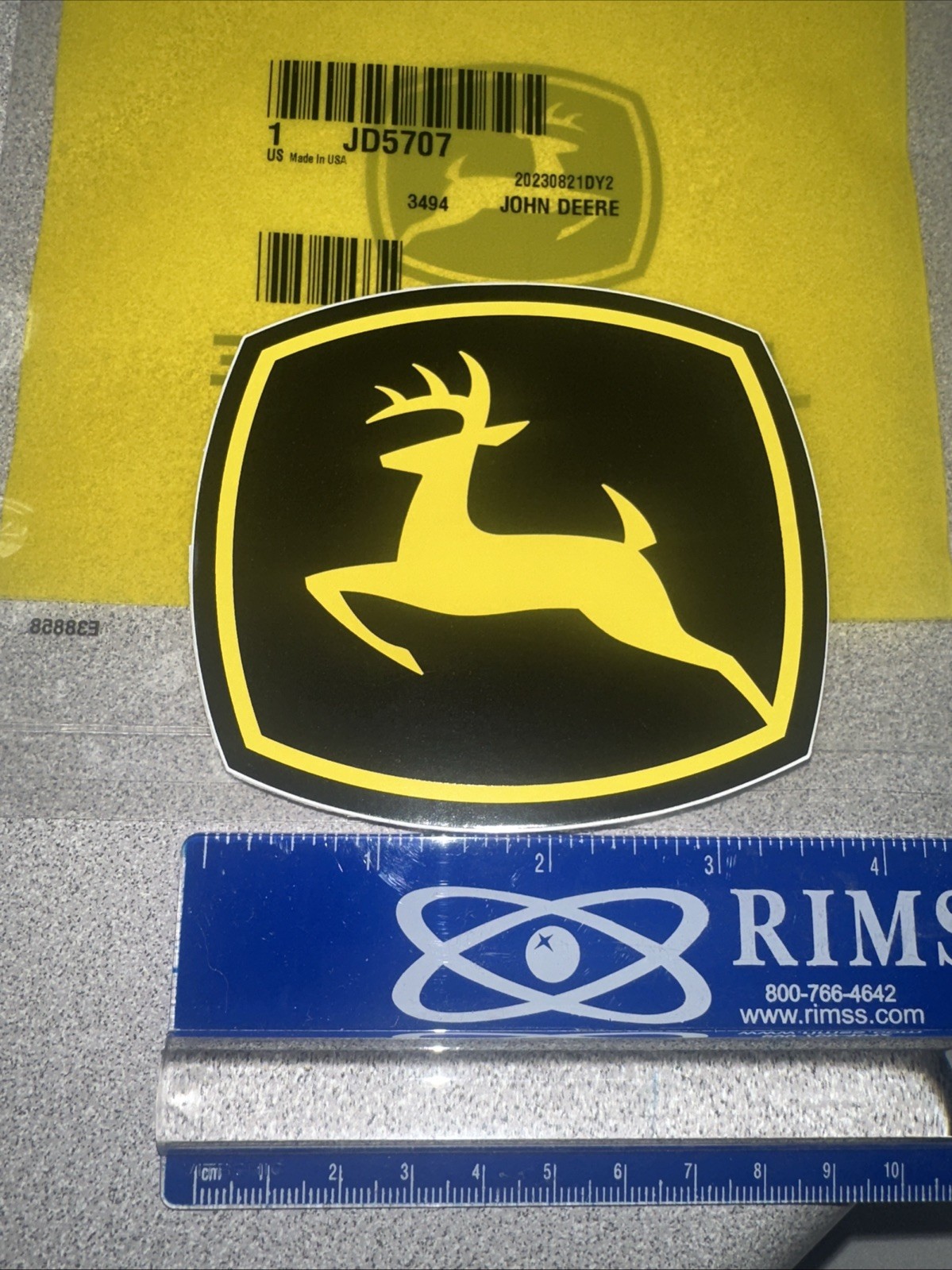 John Deere Black & Yellow Logo Decal JD5707