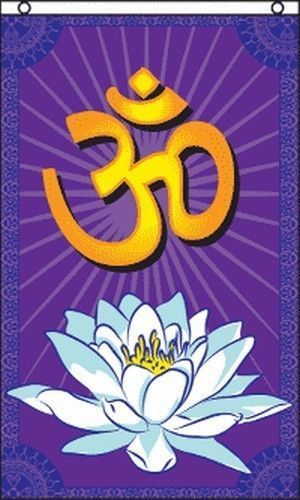 "3ft x 5ft OM Garden Vertical Banner - Hindu Buddhism Nepal...