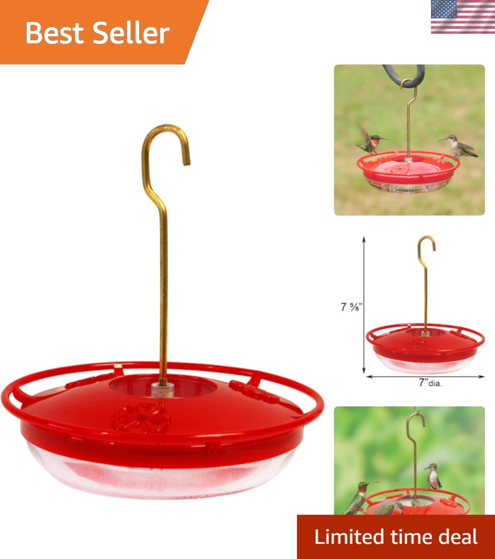 Hummzinger Highview Hummingbird Feeder 8 oz with Built-in An...