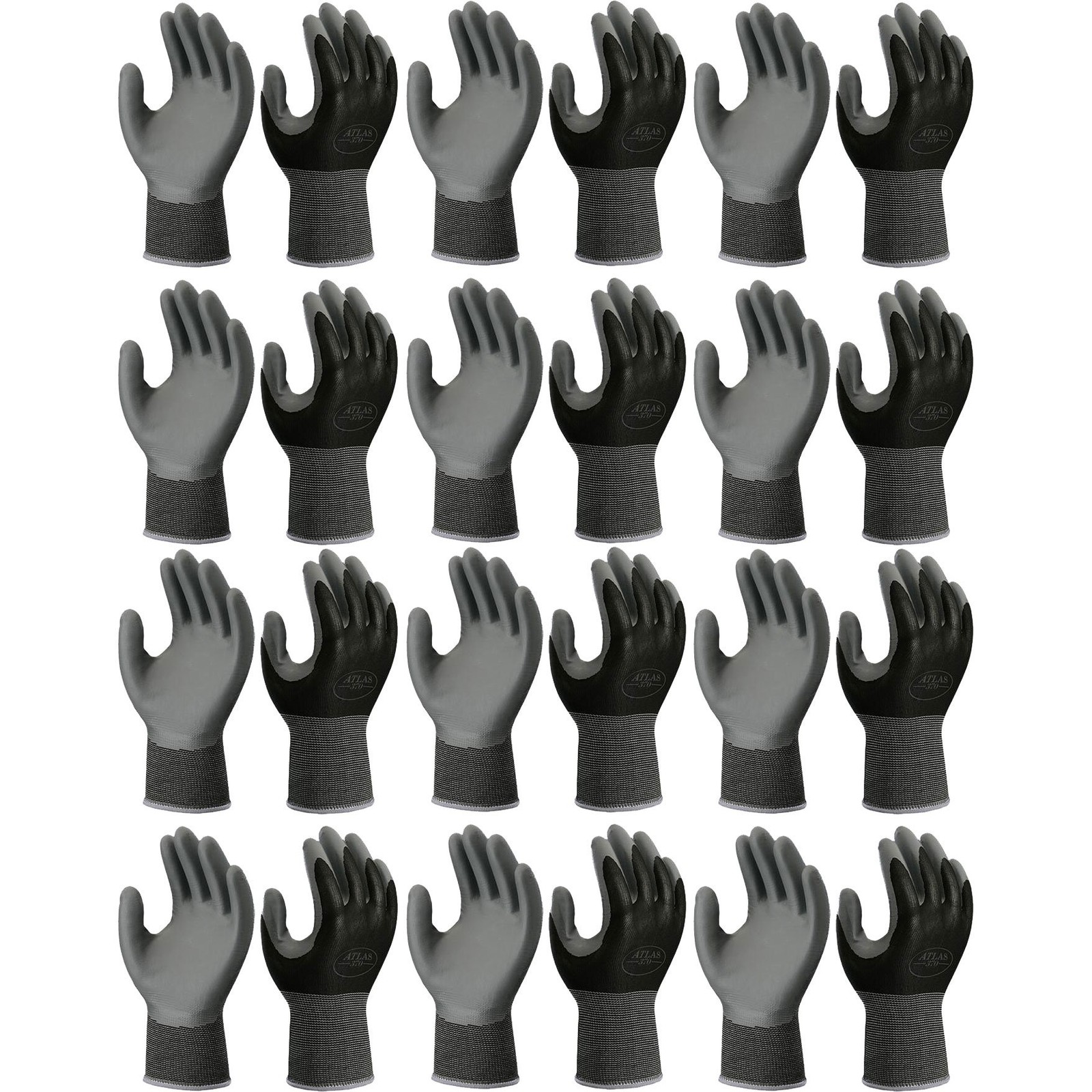 Atlas 370BLK Nitrile Gloves - Medium Glove Pack