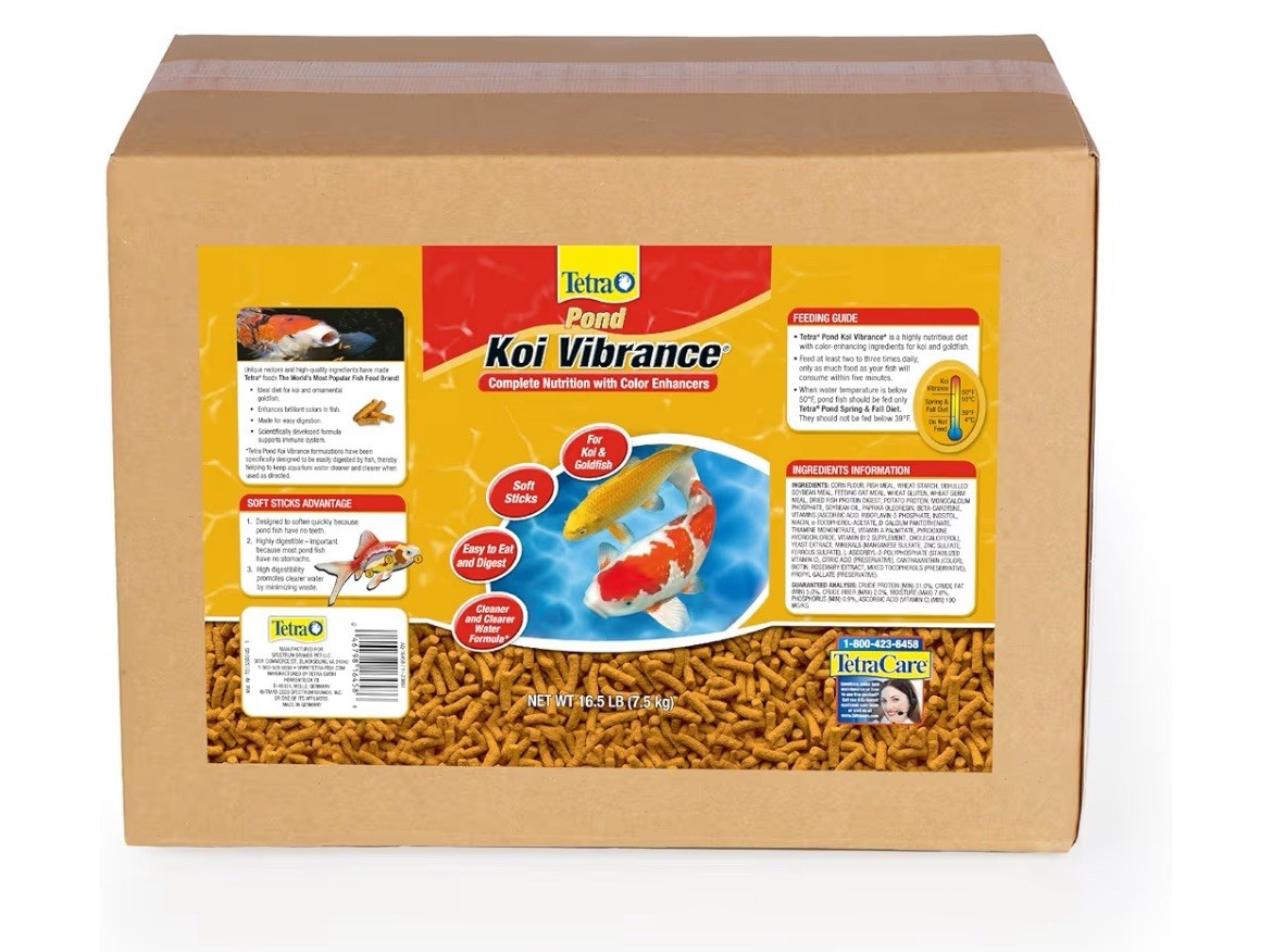 TetraPond Koi Vibrance Floating Pond Food - Soft Sticks - 16...