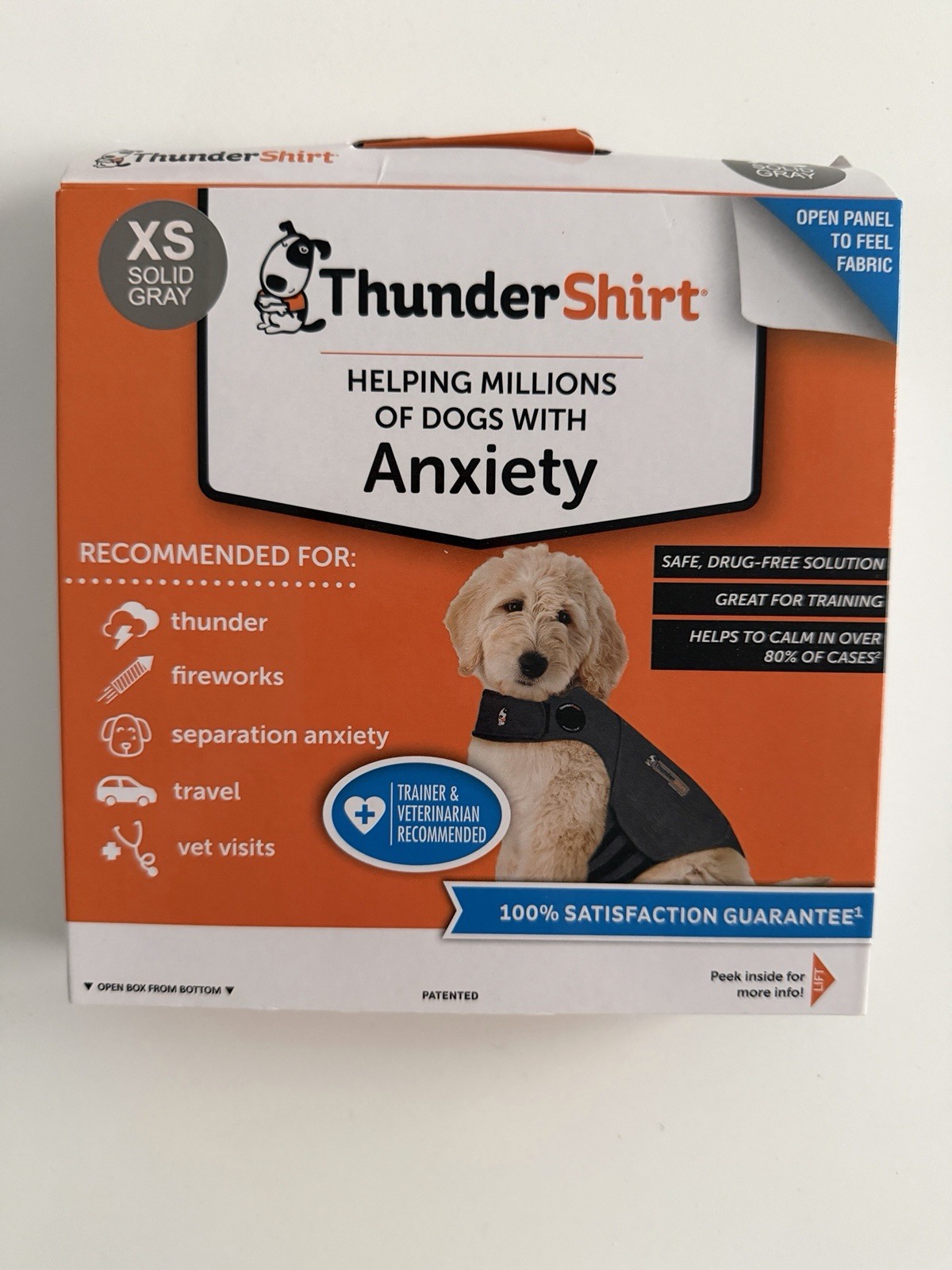 Thundershirt Dog XS Solid Gray Anxiety Relief