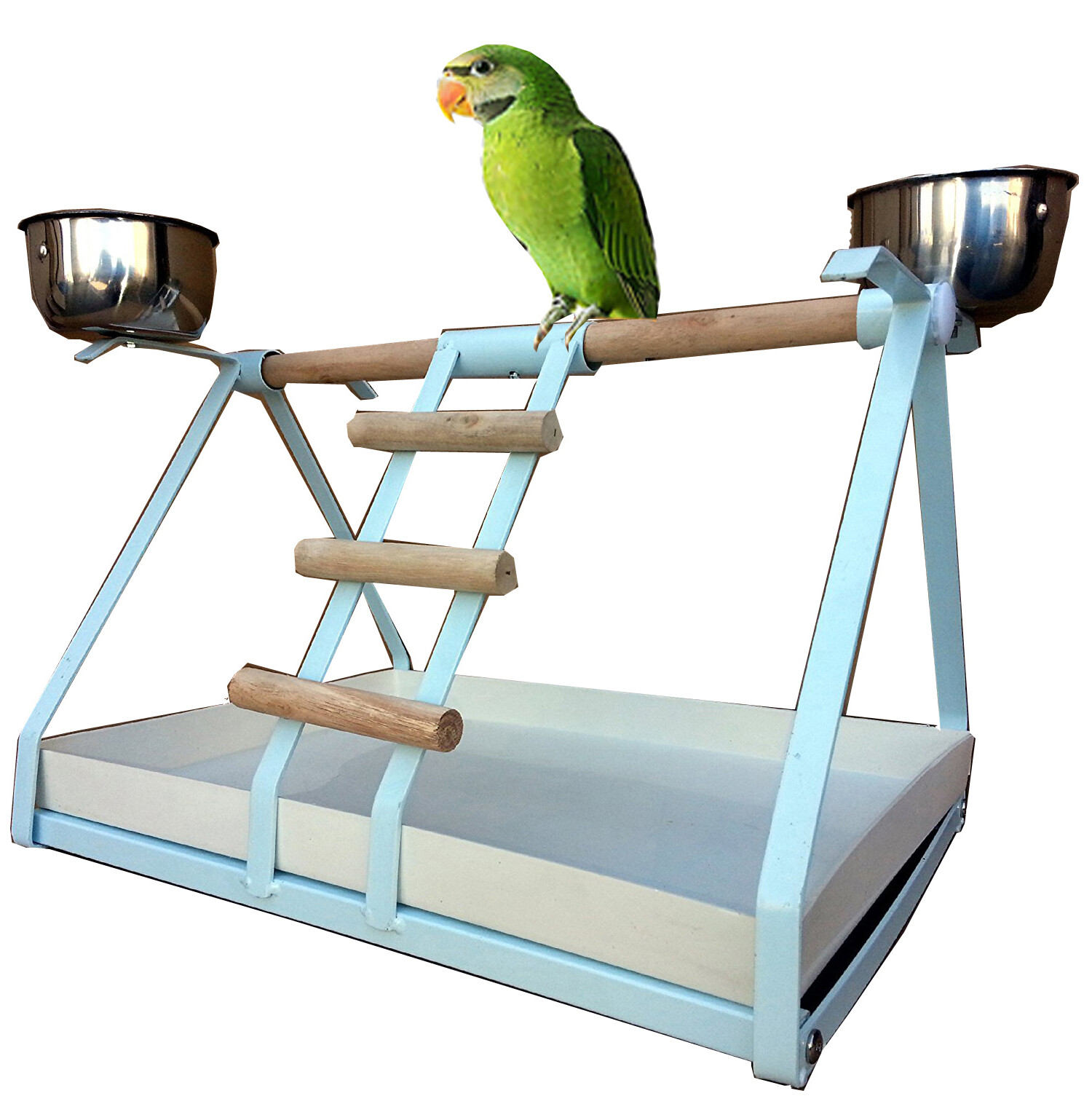 Bird Small Parrot Metal Playstand Play Gym With Stainless St...