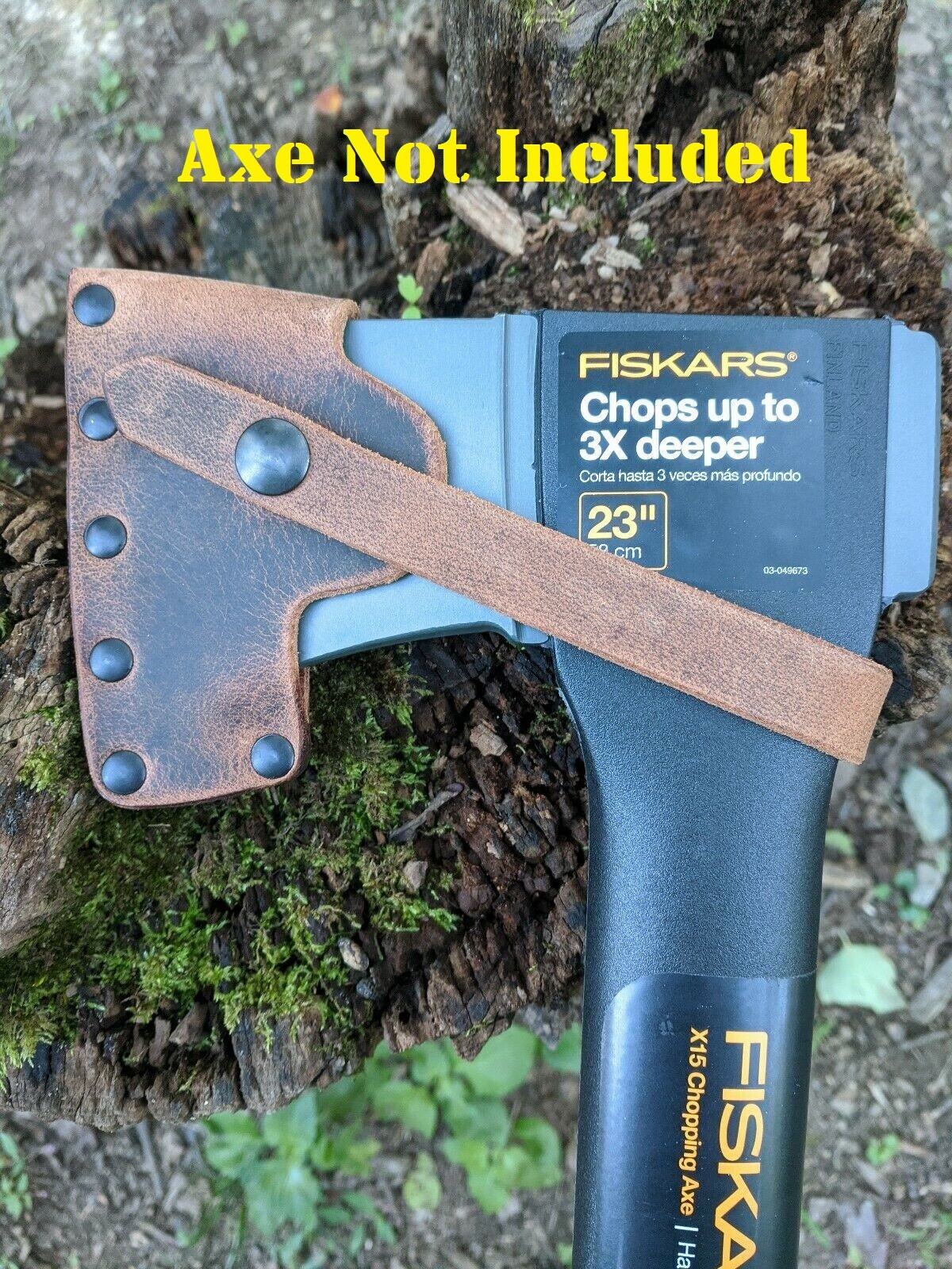 Fiskars X15 Chopping Axe Hatchet Buffalo Leather Sheath Mask