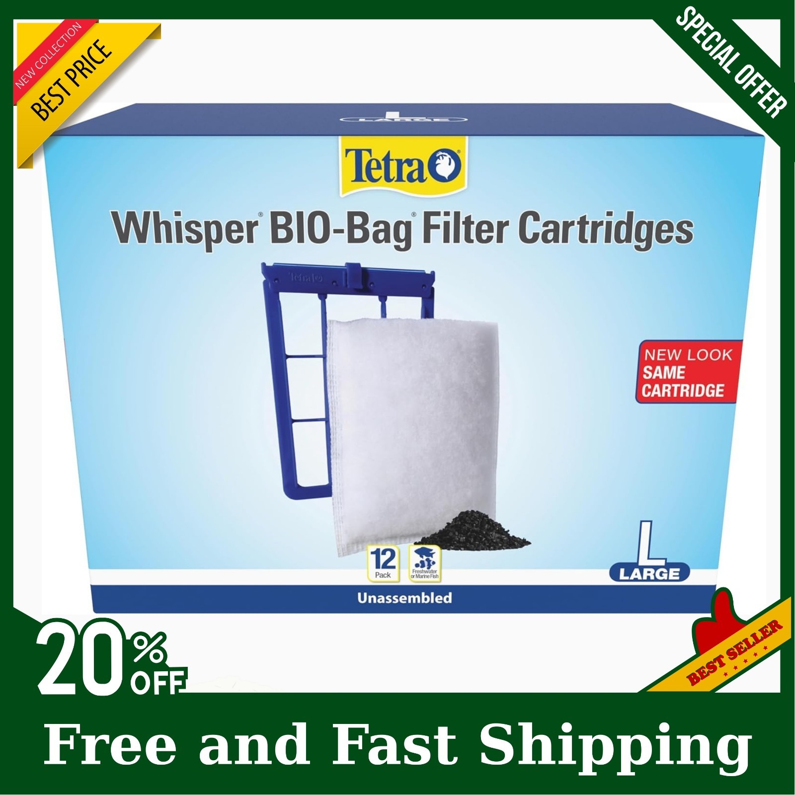 Tetra Whisper Bio-Bag Disposable Filter Cartridges - Large 1...