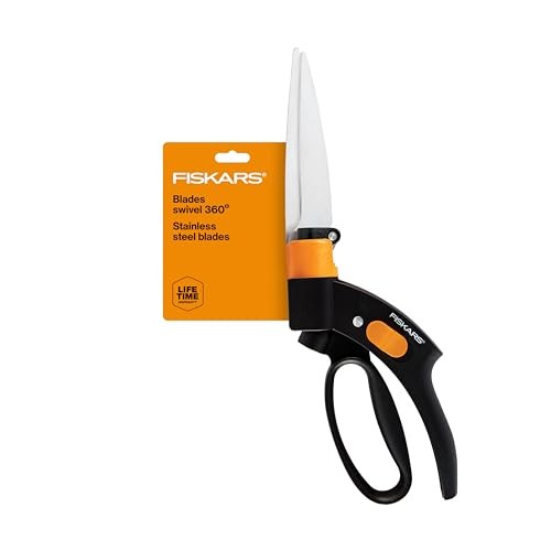 Fiskars Shear Ease 5" Stainless Steel Grass Shears - Swivel...