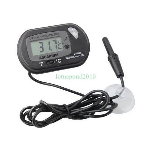 Black LCD Digital Fish Tank Thermometer | Free Extra Batteri...