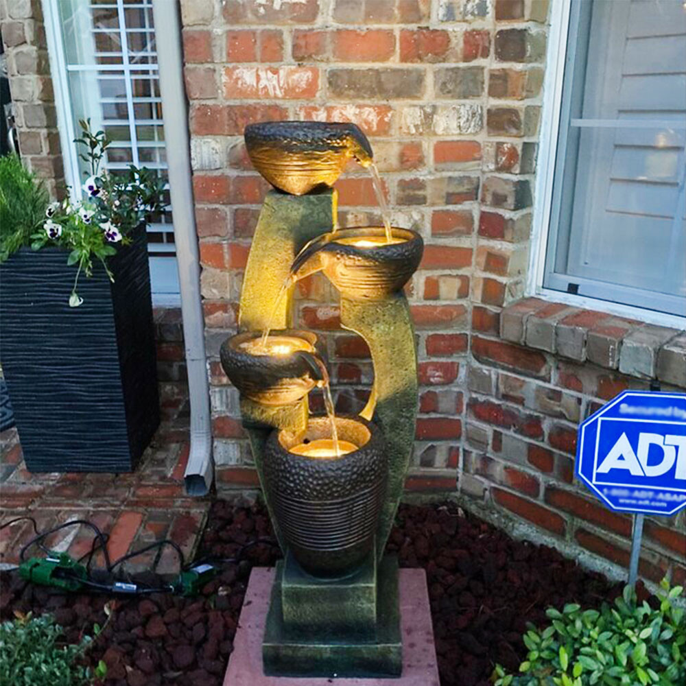 Garden Waterfall Outdoor Fountain - Patio Deck Backyard Deco...