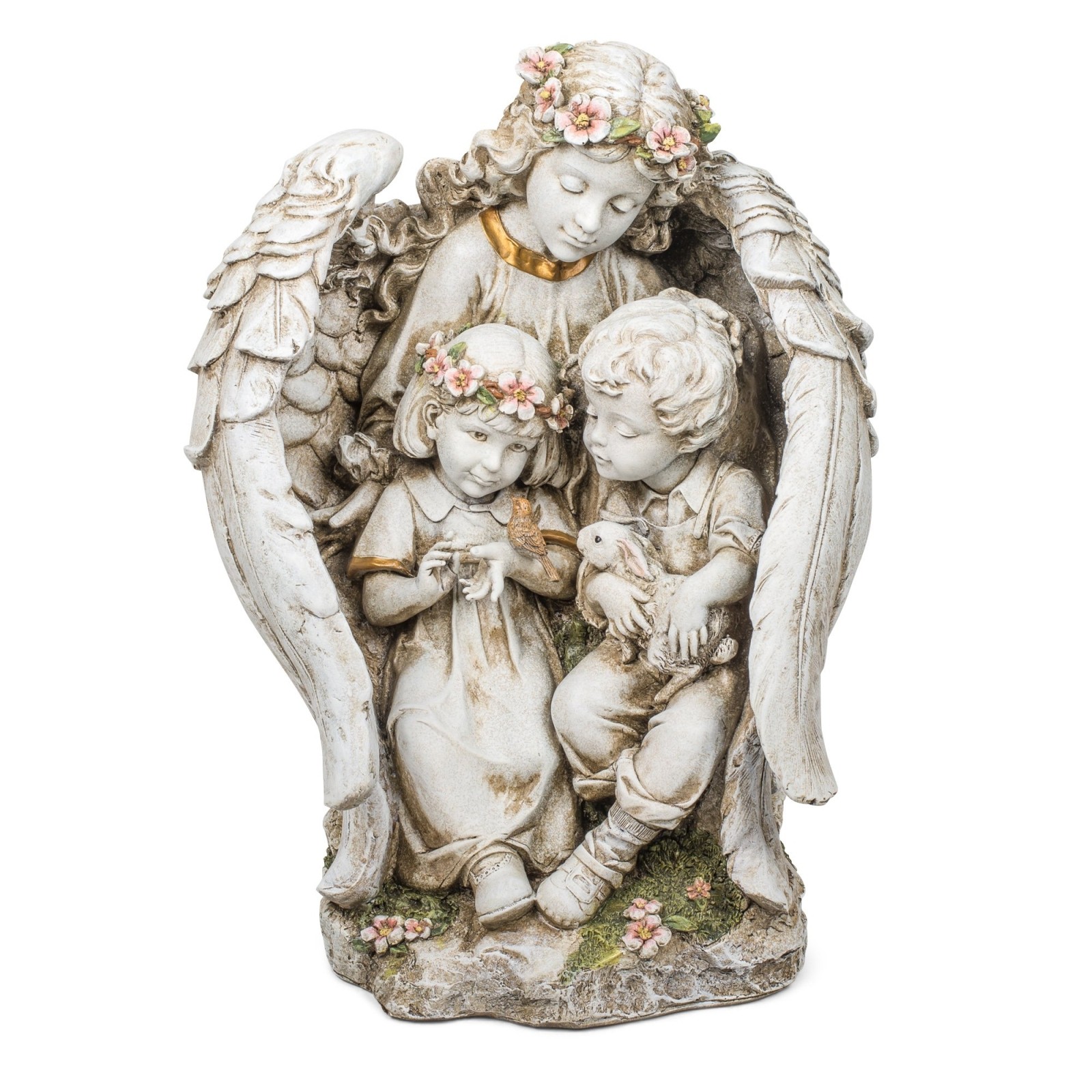 Joseph Studio Angel with Children Garden Statue 16"