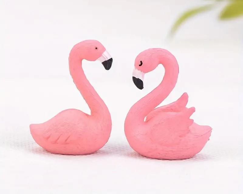 Miniature Fairy Garden Pink Flamingos (Set of 2), 6 oz