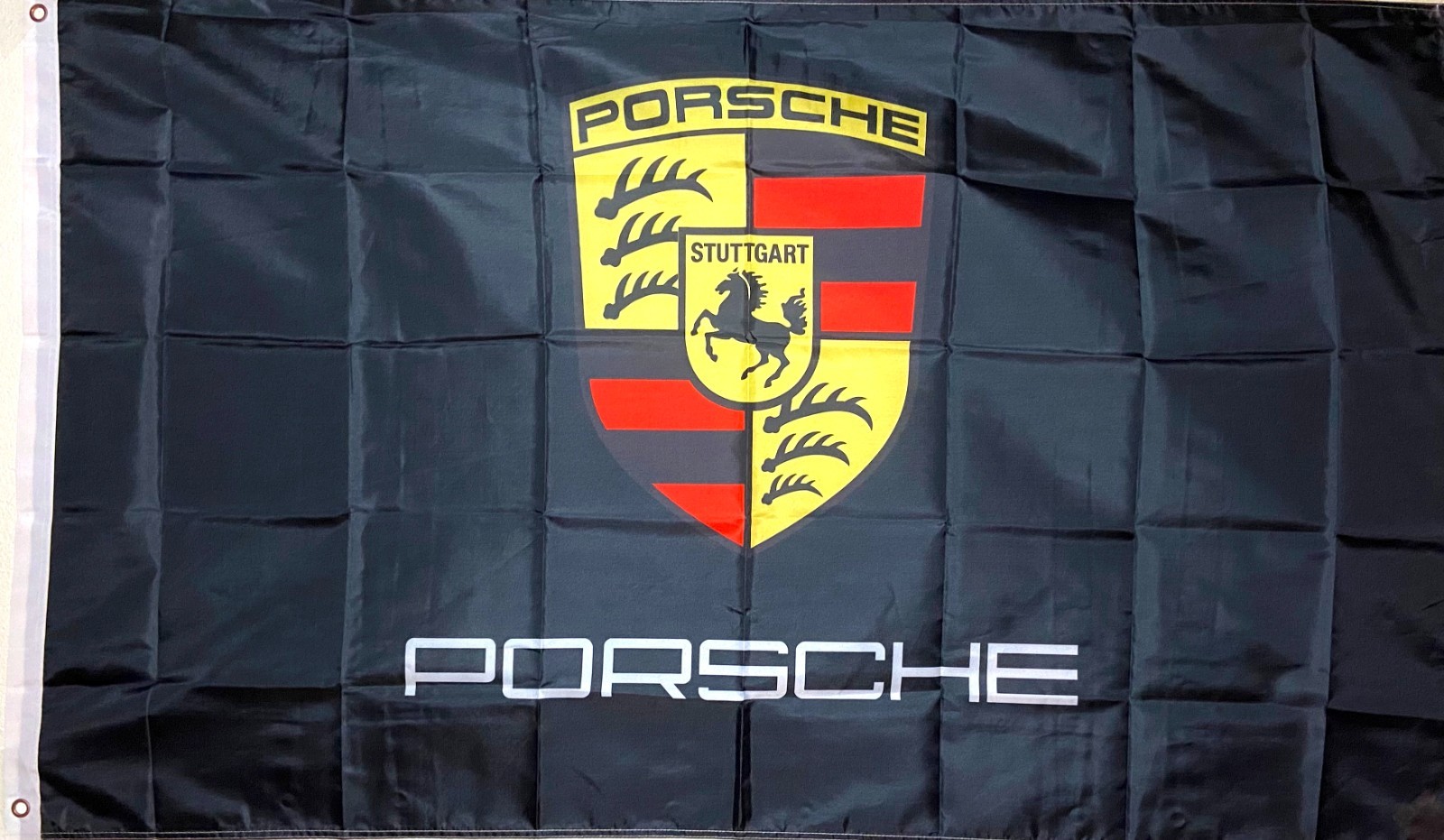 Porsche 3x5' Flag, 200D Poly, 2-Brass Grommets, New.