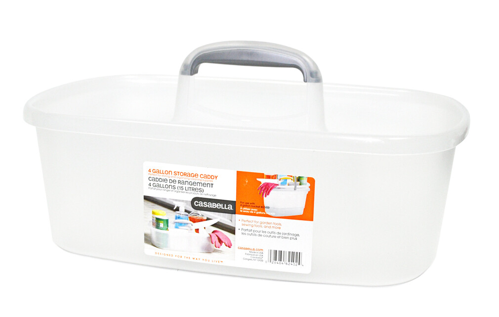 Casabella Translucent Nesting Storage Caddy for 4-Gallon Buc...