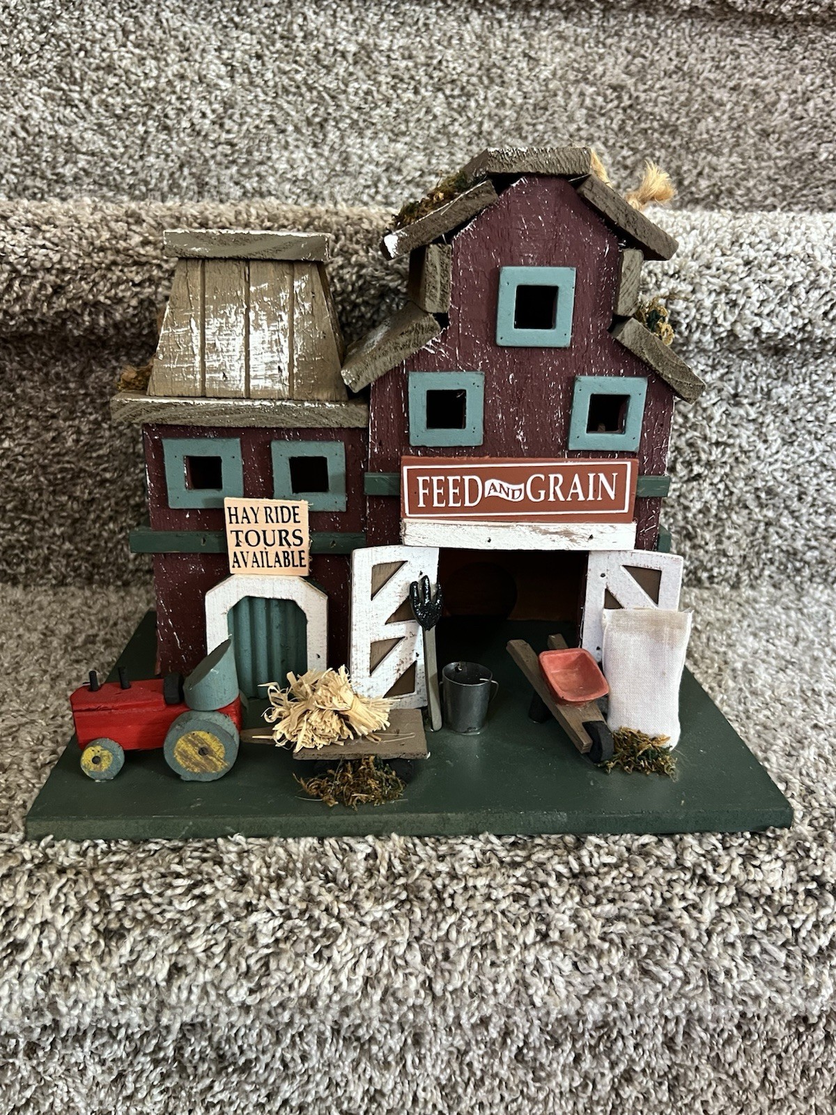 Farmstead Farmhouse Barn Wooden Birdhouse