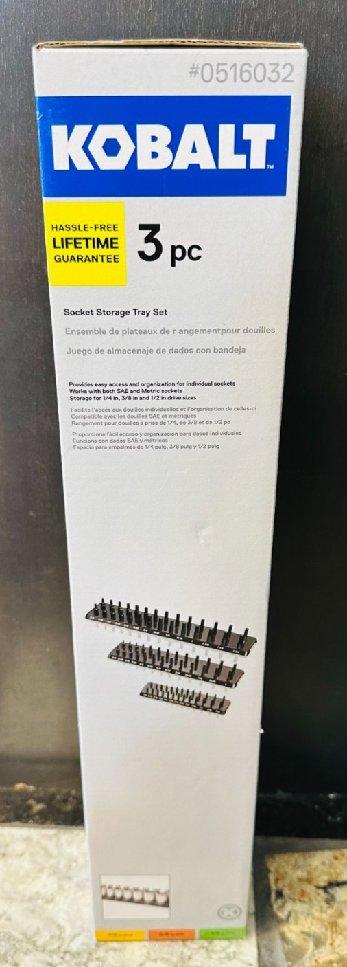 Kobalt Plastic Socket Storage 3 Trays Upc 099198870670