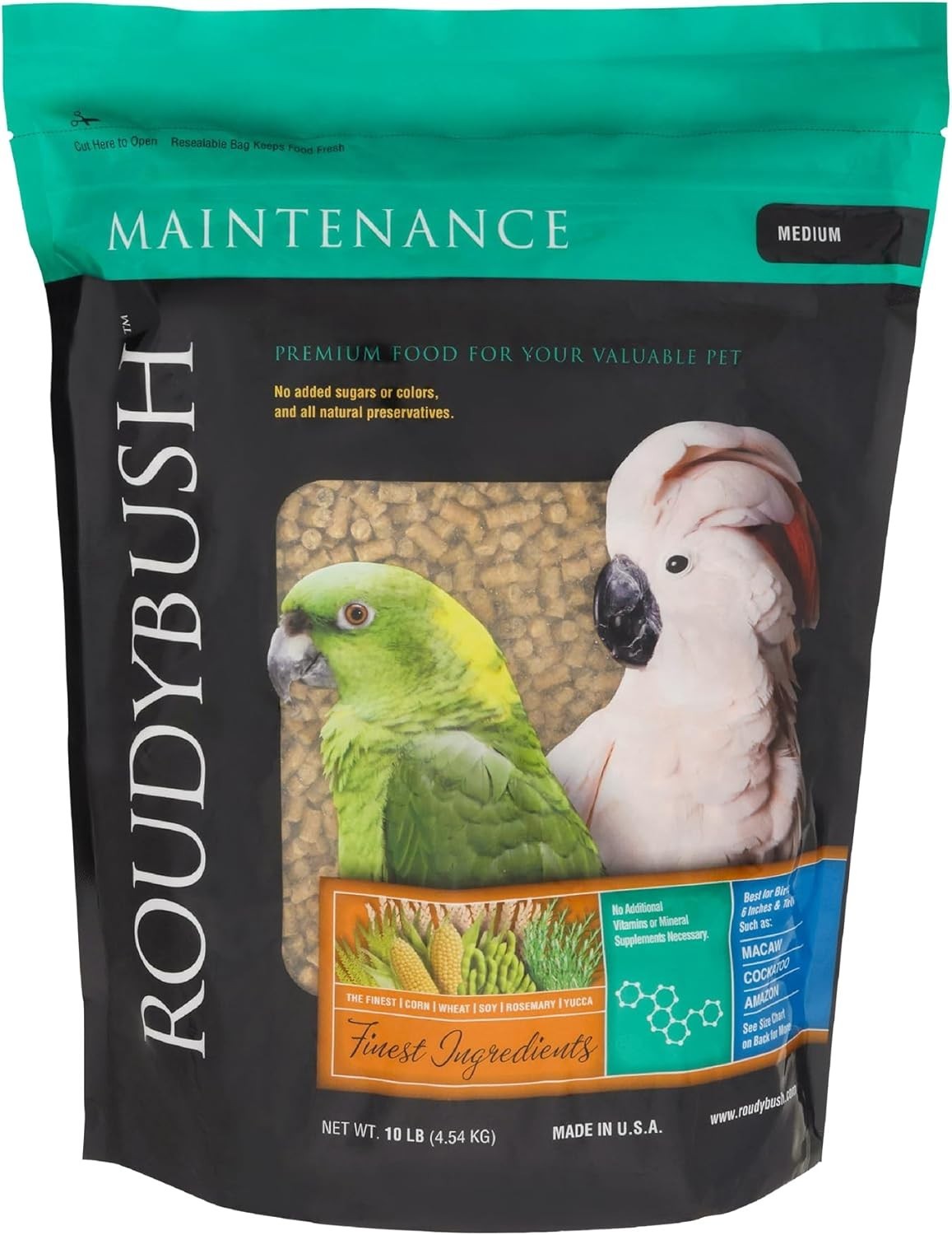RoudyBush Daily Maintenance Bird Food, Medium, 10-Pound