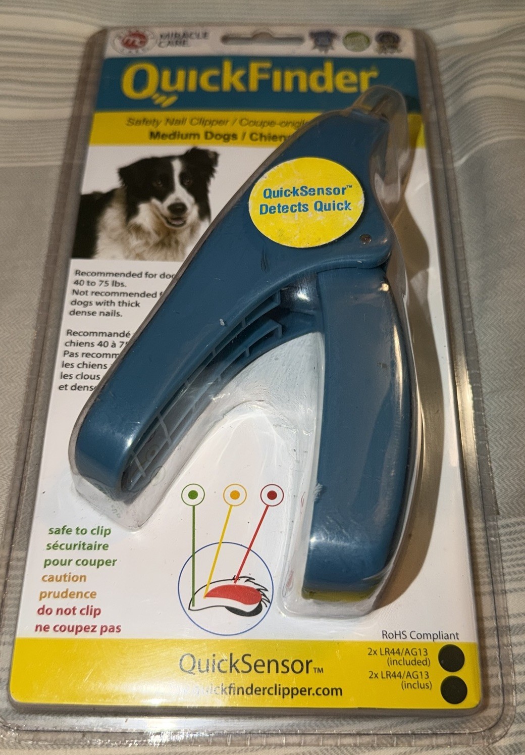 Miracle Care QuickFinder Safety Nail Clippers For Medium Dog...