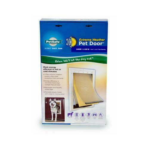 Professional Petsafe Extreme Weather Pet Door 3 Flap - White...