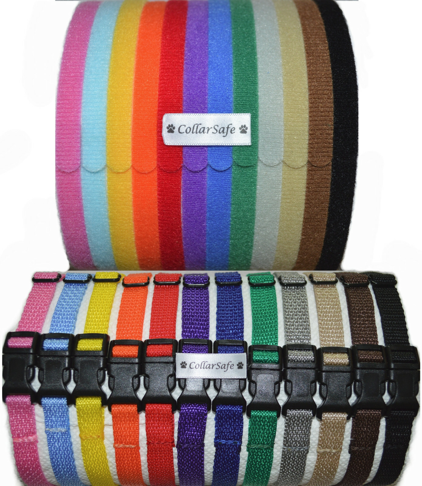 CollarSafe Puppy ID Collar Set - Handmade USA Nylon Collars...