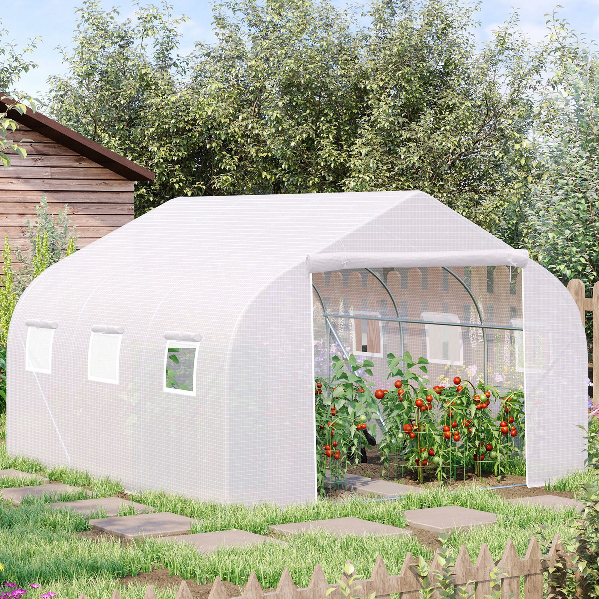 GREEN HOUSE Steel Walk-In Gardening Greenhouse - 20'x10'x7'...