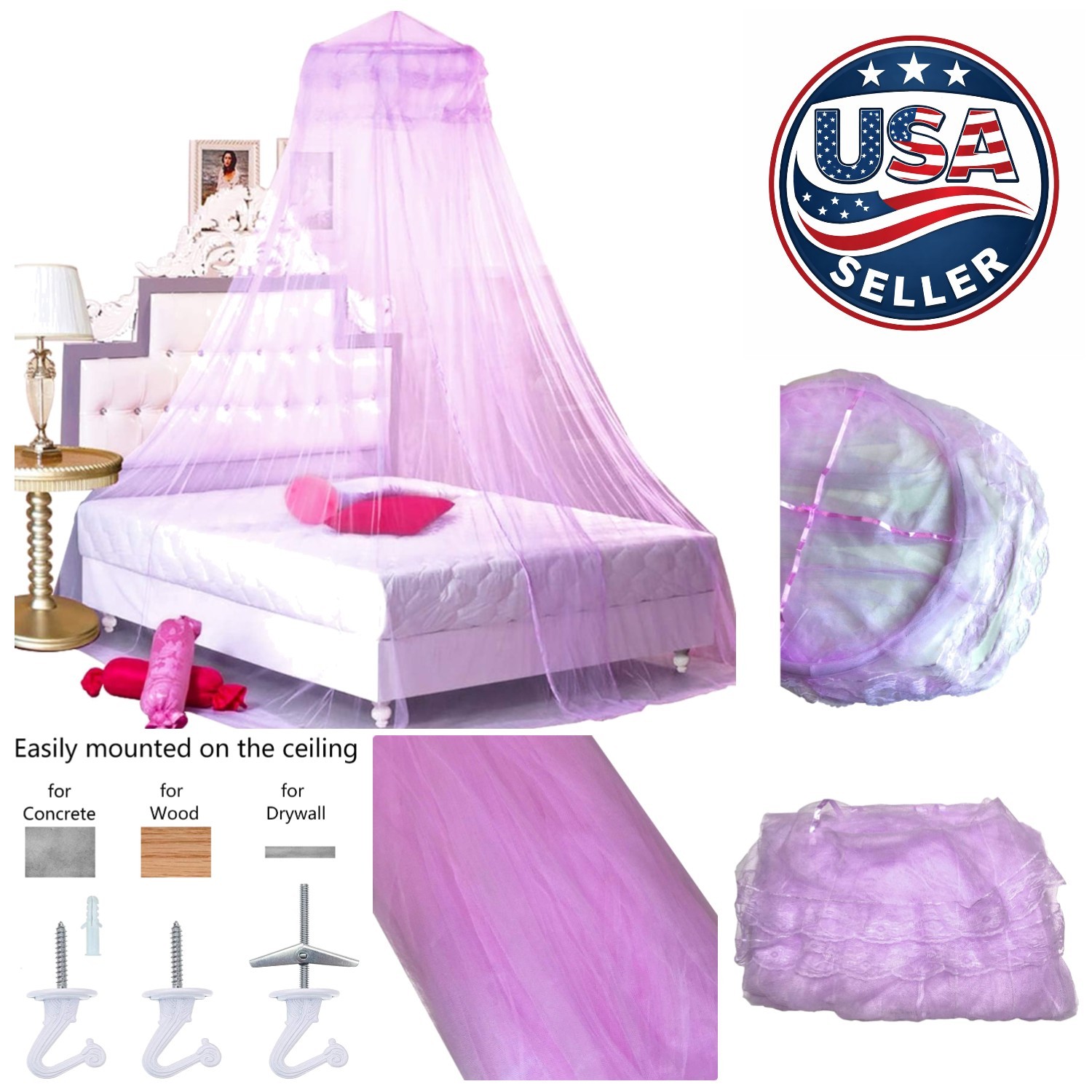 Magical Princess Mosquito Canopy Net for Crib, Twin & Queen...