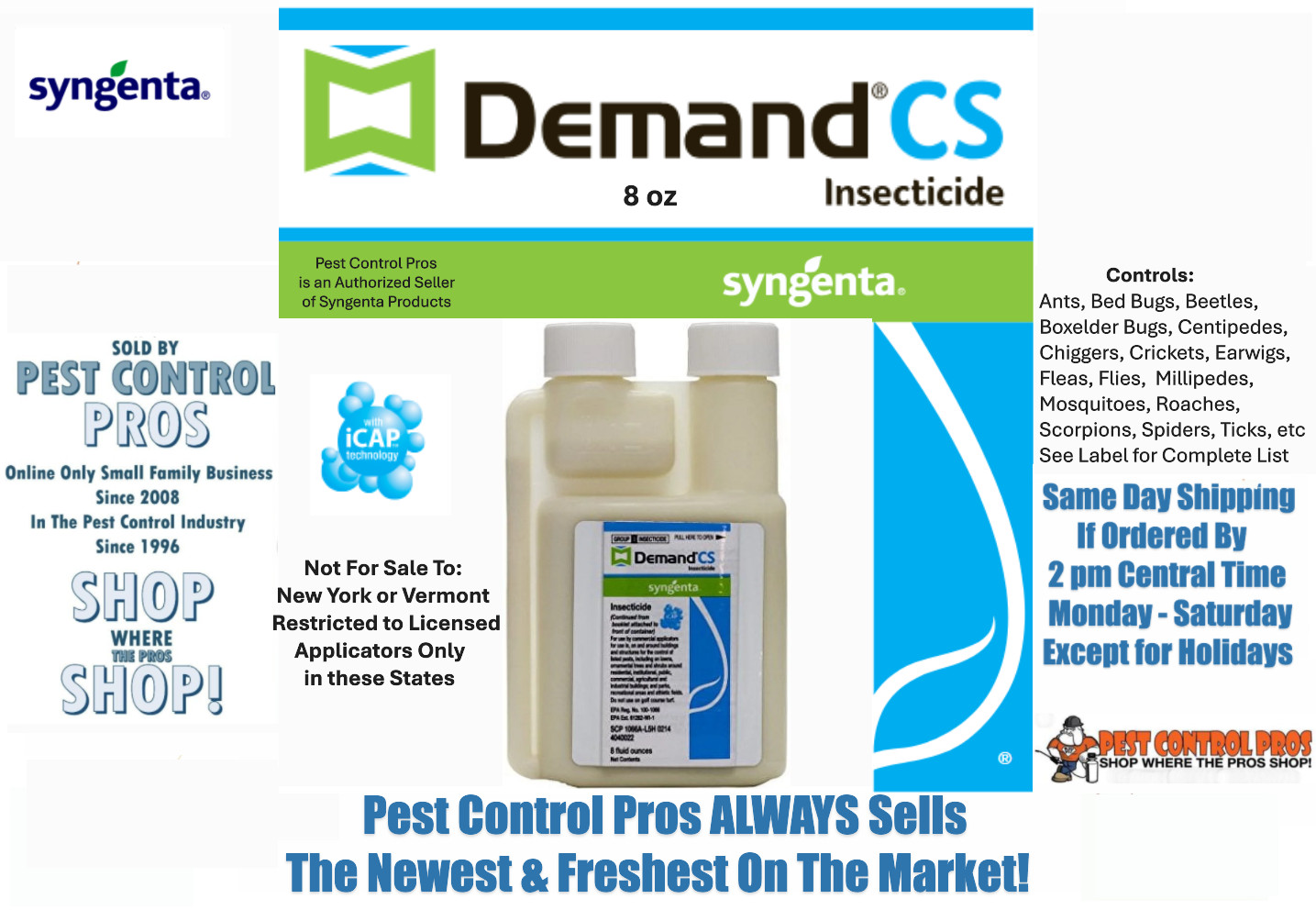 Demand CS Bedbug Roach Flea Tick Beetle Pest Control Spray -...