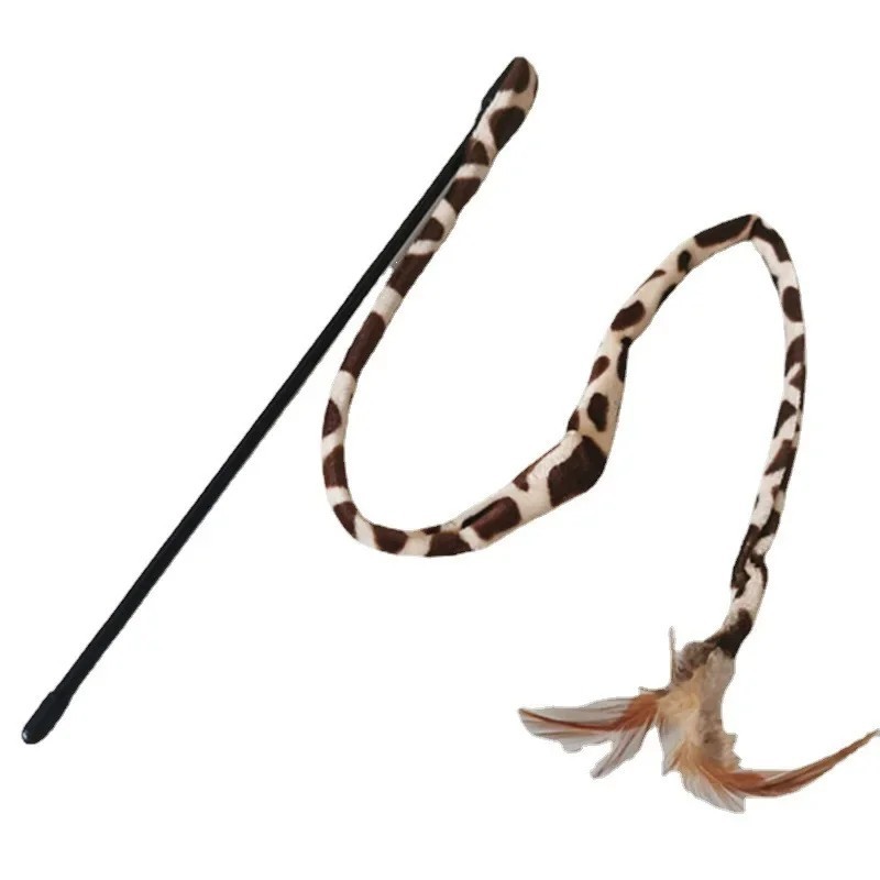 Cat Teaser Wand Interactive Feather Toy for Indoor Kittens