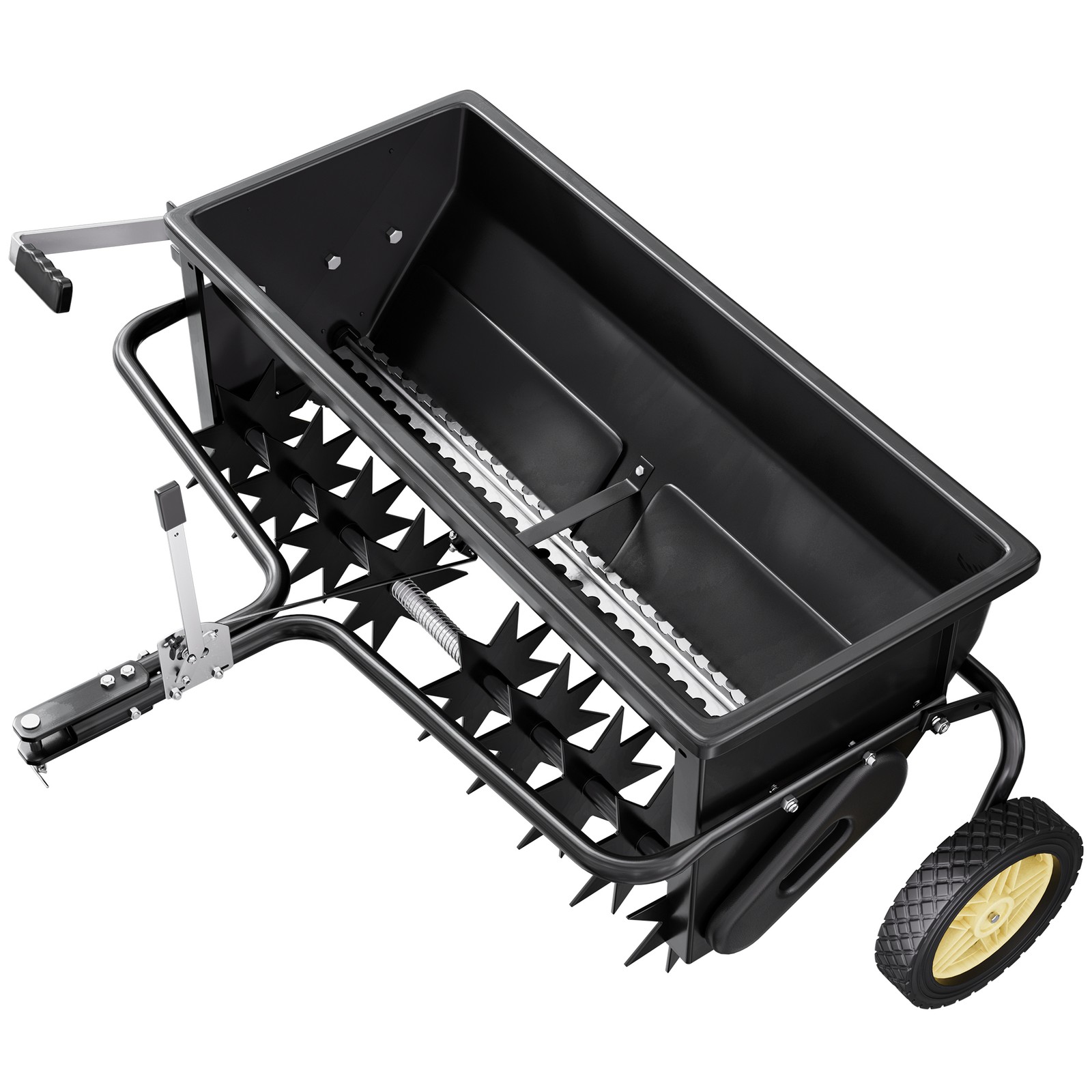 Garden Spreader 32" Width Tow-Behind Seeder & Soil Aerator -...