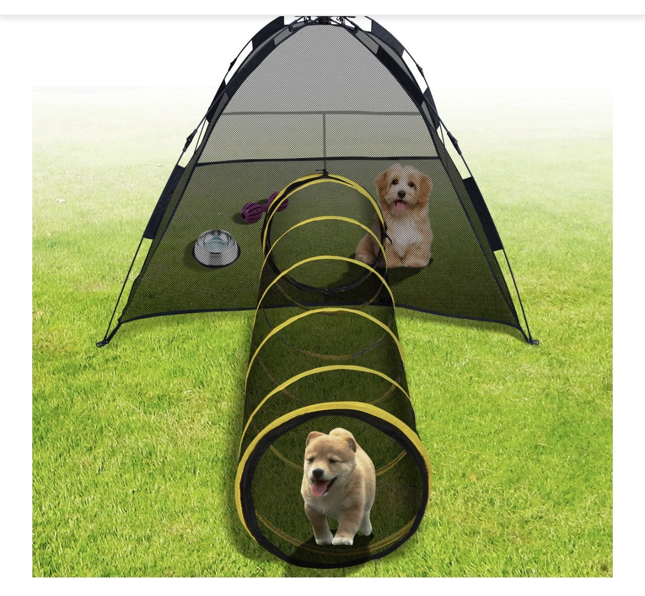 Cat Play House Outdoor Kitty Tube Enclosure Yard Pen Tent