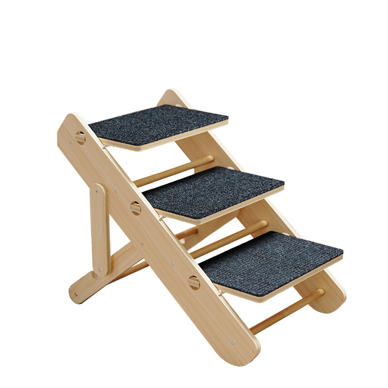 Foldable Pet Stairs - Dog Staircase with 3 Steps
