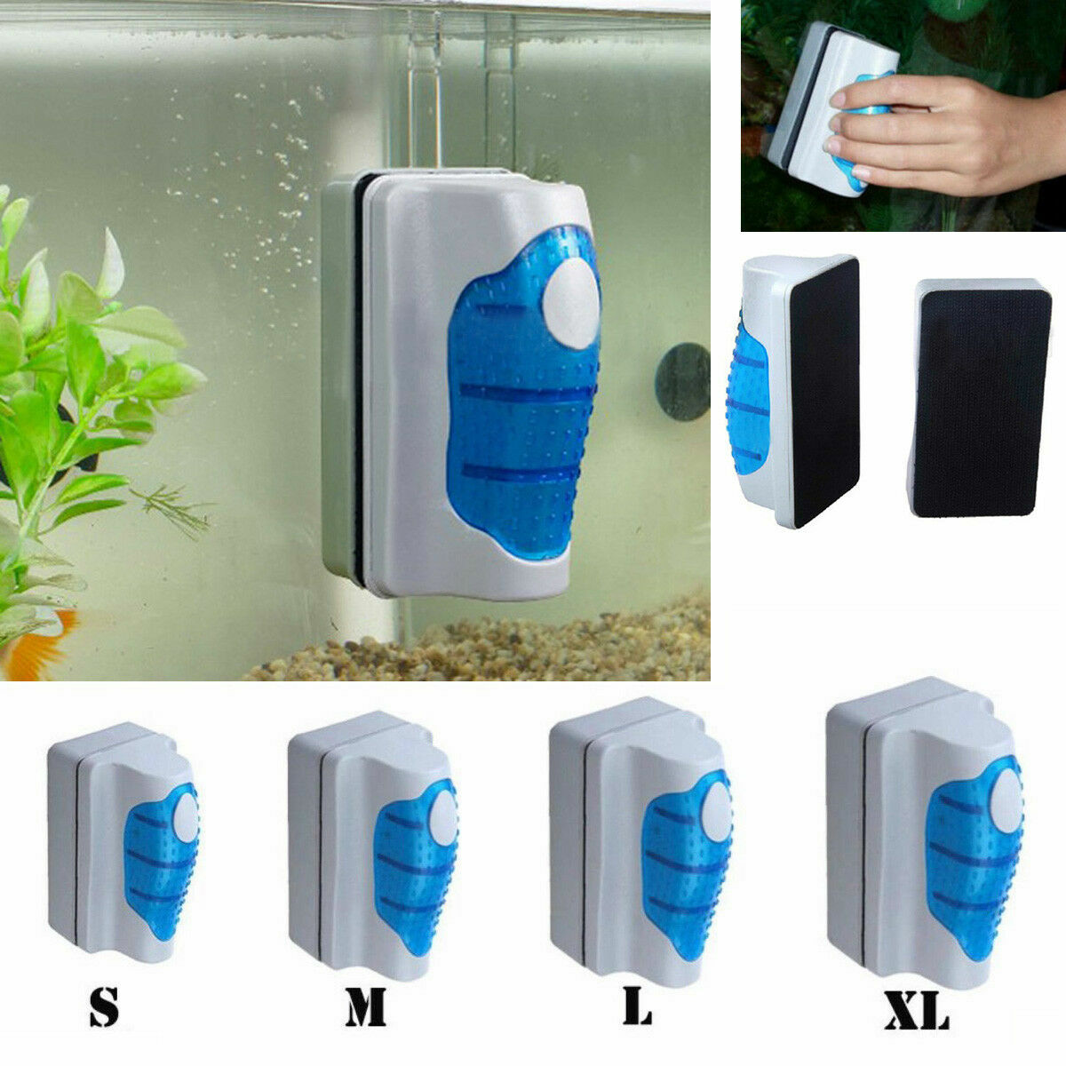 Floating Magnetic Glass Cleaner Brush for Aquarium Fish Tank