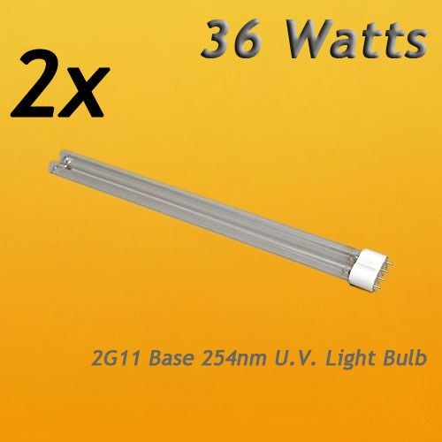 UV Light Bulbs (36W) 2PCS Aquarium Sterilizer UVC Base