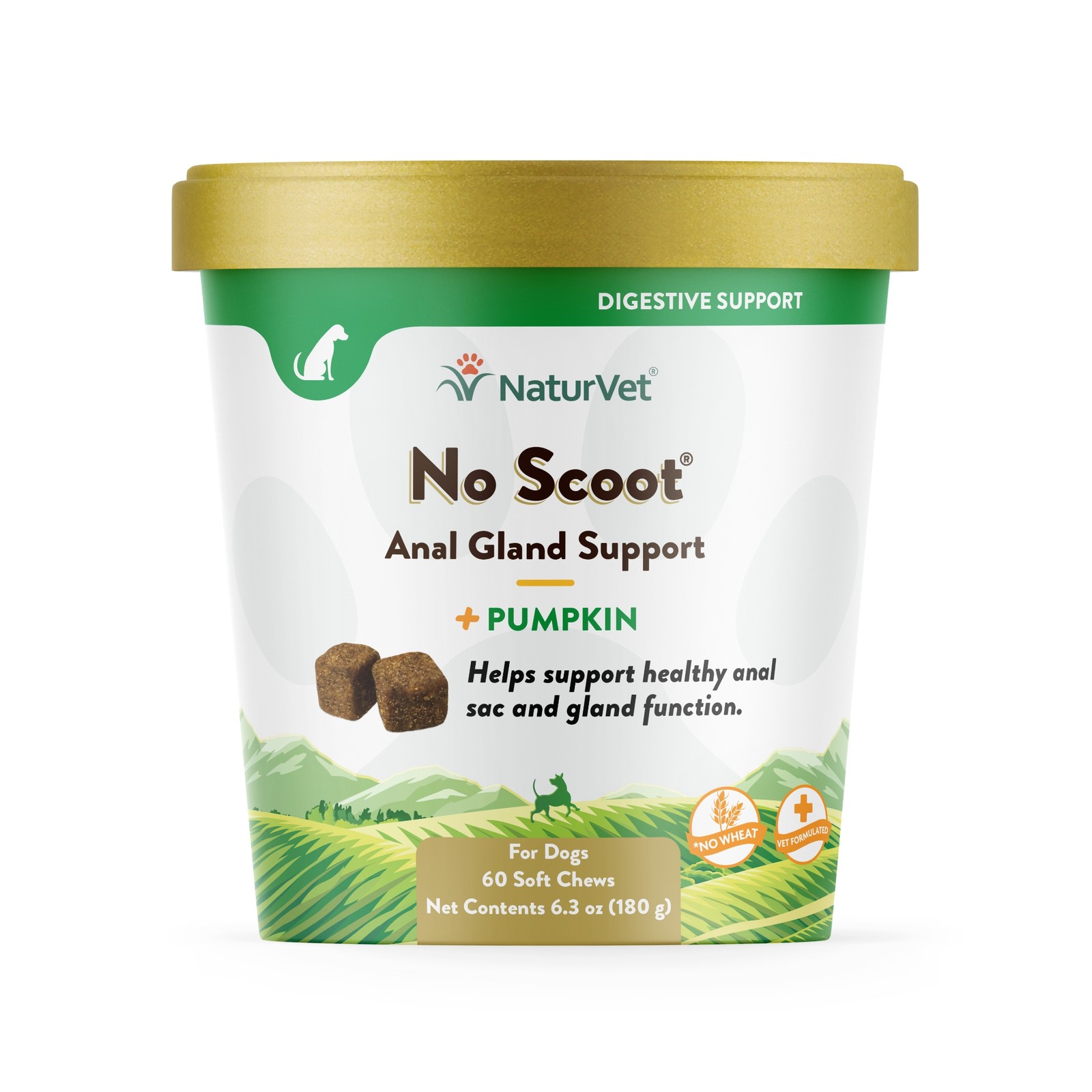 NaturVet Pumpkin Dog Soft Chews - Healthy Glands - 60 Count