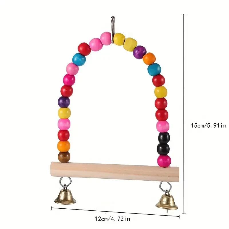 Swing Bird Toy for Parrots, Parakeets, Cockatiels, Lovebirds...