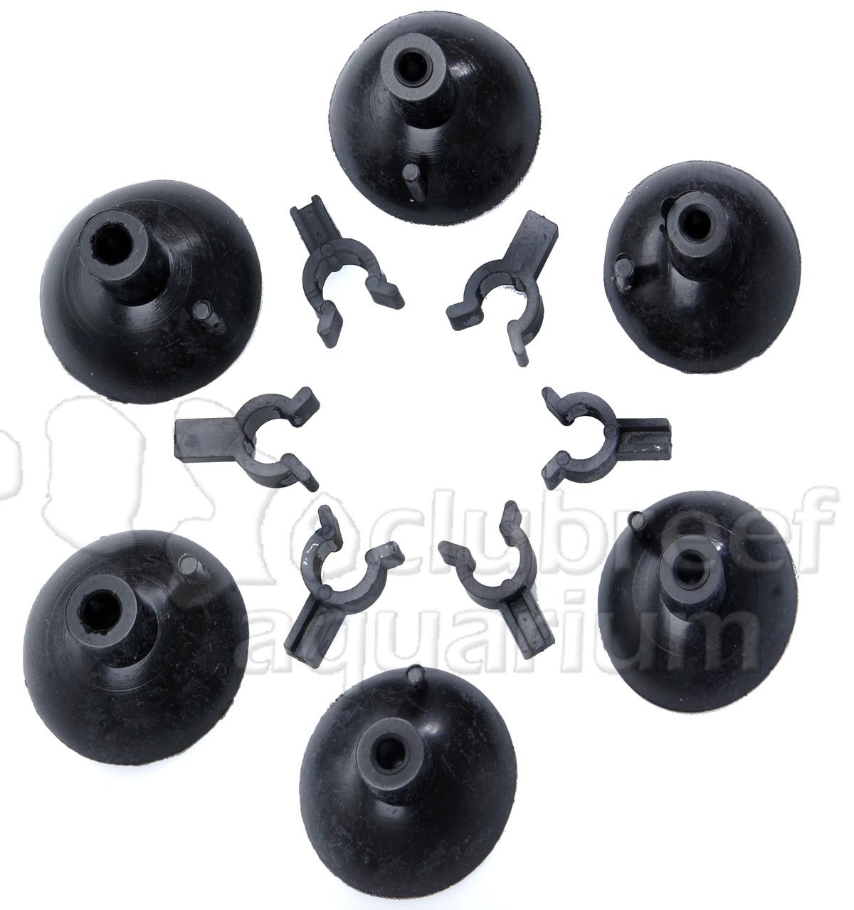 Lee's Aquarium Stealth Black Suction Cup Holders - 6 Pack