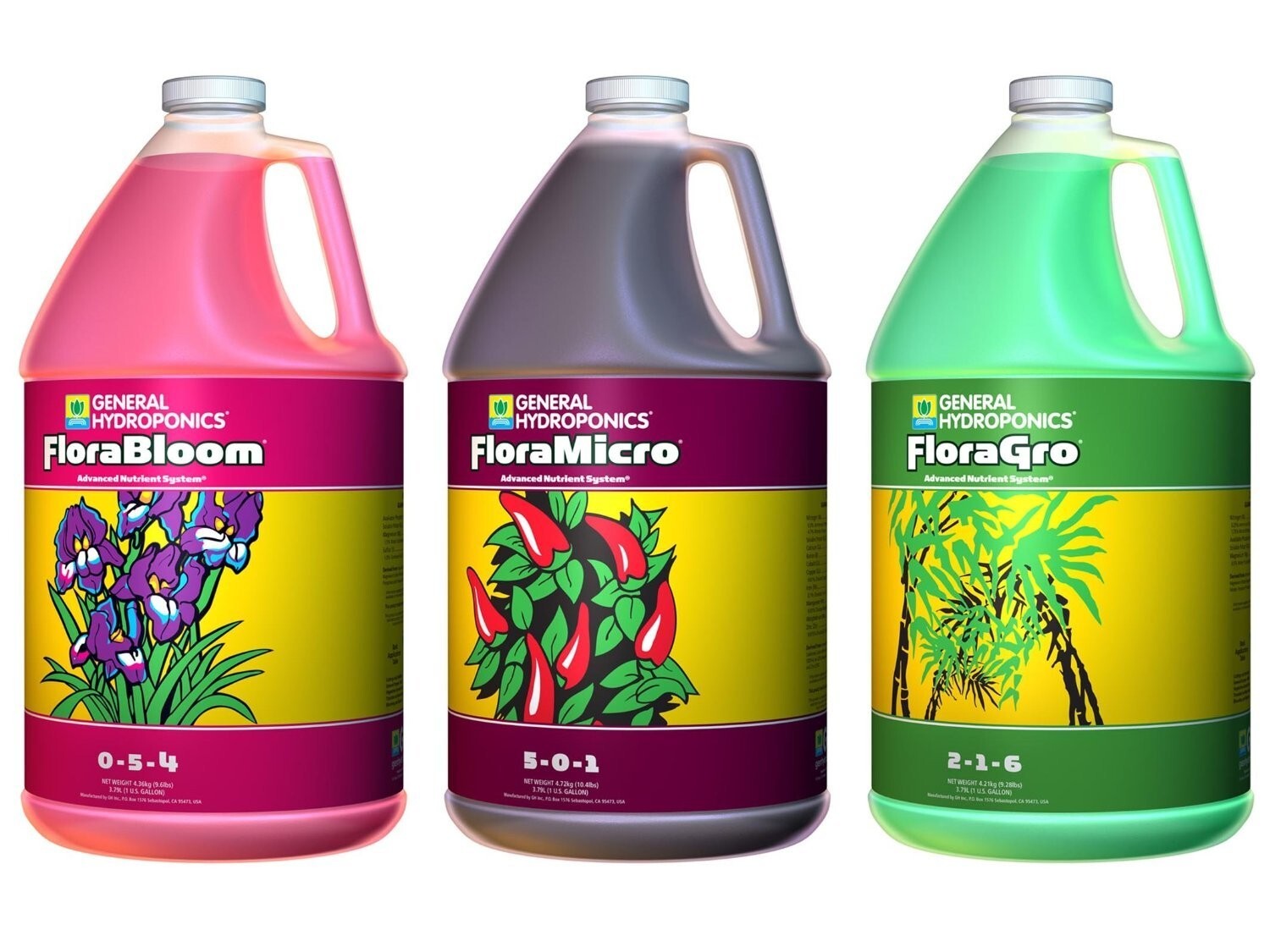 General Hydroponics Flora Series Gro Micro Bloom Nutrient 1...